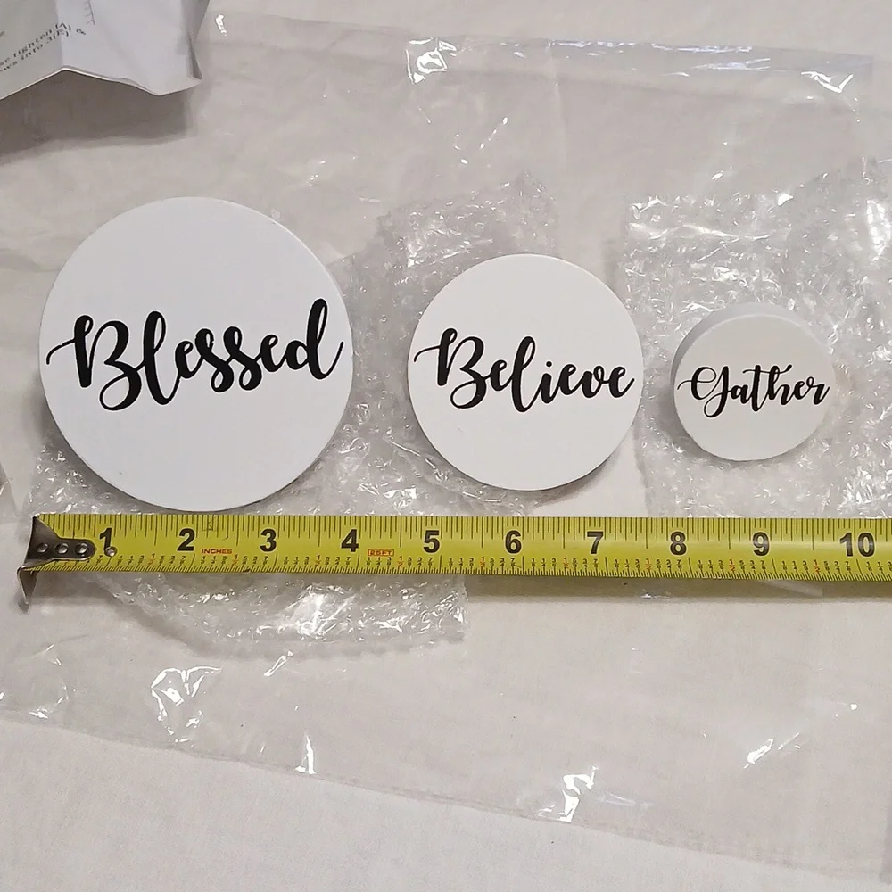 Inspirational Wall Decor Set - Blessed, Believe, Gather